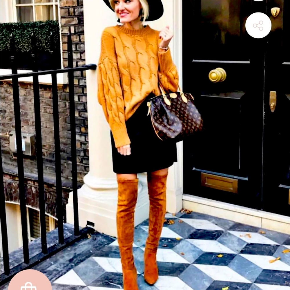 Goodnight Macaroon Tan over the Knee Leather Boots